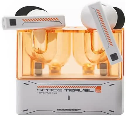 Moondrop Space Travel 2 HiFi trådlösa öronsnäckor brusreducerande TWS Bluetooth 6.0 ANC spelläge med låg latens SBC, AAC (vita) — Hörlurar och ljud