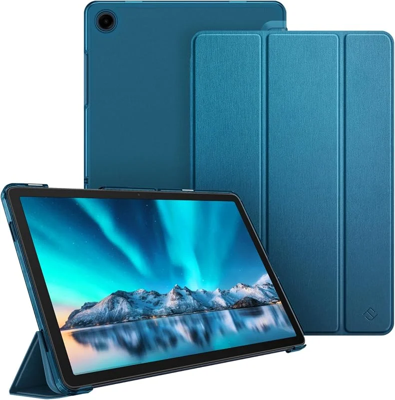 Fintie Fodral för Samsung Galaxy Tab A9 plus 2023 modell (SM-X210, X216, X218), lätt stativ genomskinlig frostad baksida med automatisk väckning, sömn, midnattsblå — Mobil och surfplatta