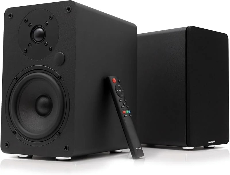 VULKKANO A5 ARC 5, 25-tums woofer, Bluetooth 5.0, HDMI ARC, Optica, RCA, USB, med subwooferutgång, HiFi-studioskärmar med elegant design, svart — Hörlurar och ljud