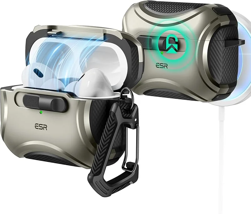 ESR för AirPods Pro 2, 1 fodral, kompatibel med MagSafe, Titanium — Mobil och surfplatta