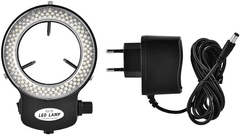 LED-ljusring för kamera med 144 st LED-pärlor justerbar ljusstyrka över 18 000 lux (EU-kontakt) svart — Mobil och surfplatta