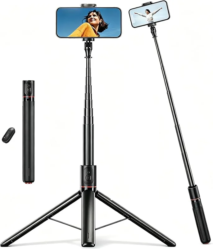 Andoer Selfie Stick Stativ, 68, 9 tums mobiltelefonstativ, utdragbar allt-i-1 stativ mobiltelefon monostativ med trådlös fjärrkontroll för YouTube Tiktok videoinspelning — Mobil och surfplatta