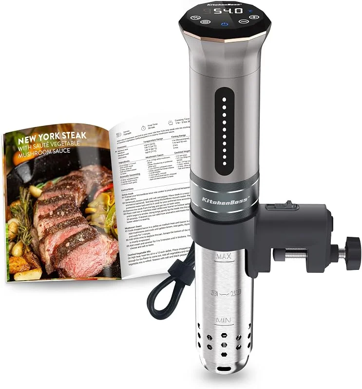 KitchenBoss Sous Vide Garer Stick Precision Cooker - 1100W - 360 Degree Circulation-40°C -50°C Temperature Range (±0.1°C) - IPX7 Waterproof - LED Display < 15L Volume — Kök & Hushåll
