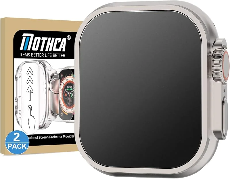 Matte Skärmskydd för Apple Watch Ultra 3, Ultra 2 49mm Glas Anti Reflex Anti Fingeravtryck - 2 Pack Screen Protector med Monteringsram 9H Reptåligt och Silkeslen Känsla — Mobil och surfplatta