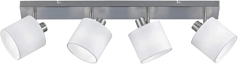 Reality Leuchten Tommy R80334001 spotlightbalkar, nickel matt, tygskärm vit — Smart belysning
