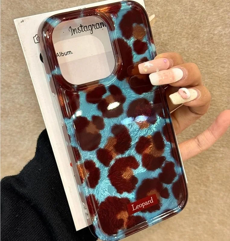 Reownest för iPhone 15 fodral, gepard leopard telefonskal – blå — Mobil och surfplatta