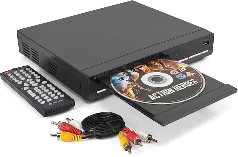 Denver DVD-Spelare för TV med HDMI, USB, 1080p och Regionsfri — Portabel digital och ljud