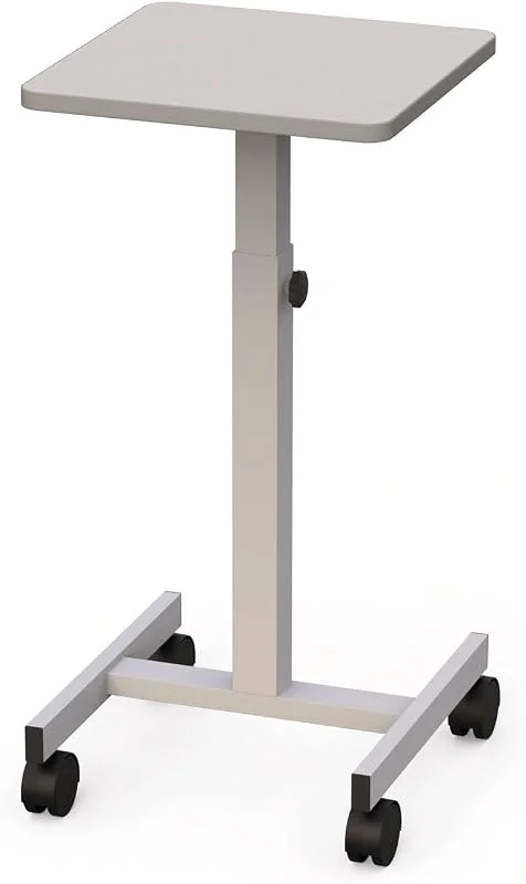 Maul Projektorbord 38 x 38 cm, Sidobord För Projektor Och Projektor Upp Till 20 Kg, Höjdjusterbart Laptopstativ, Stabilt Stativ Med 4 Hjul, Kontorsmöbler För Bärbar Dator, Bärbar Dator, Grå — Portabel digital och ljud