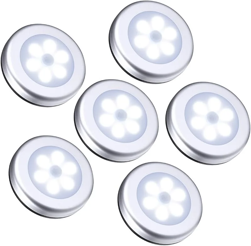 ORIA Nachtlicht mit Bewegungsmelder, 6 Stk LED Bewegungsmelder Licht, Led Beleuchtung Sensor Schrankbeleuchtung, Auto EIN, AUS Sensor Licht Für Flur, Treppen, Schlafzimmer, Küche - Weiß — Smart belysning