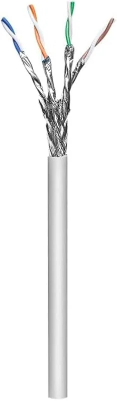 Goobay 96094 nätverkskabel CAT 6 A läggningskabel 100 m CAT 6A kabel S, FTP patchkabel halogenfri ethernet-kabel utan kontakt grå LAN kabel 100 meter — Laddning och kablar