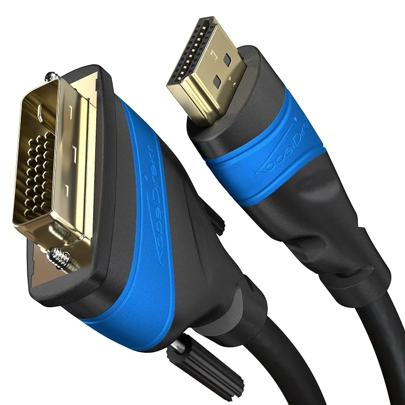 KabelDirekt – HDMI- till DVI-kabel – 2m — Laddning och kablar
