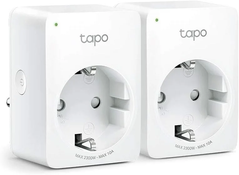 TP-Link Tapo P100 WLAN Smart Eluttag, Vit Paket med 2 — Smarta hem