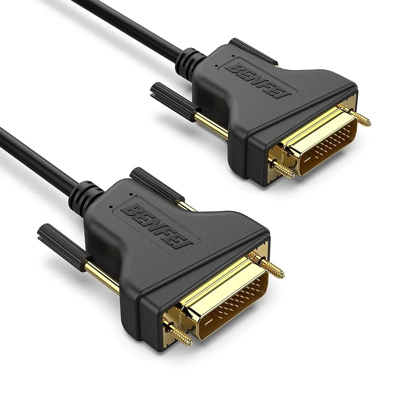 BENFEI DVI till DVI-kabel, 1, 8 meter DVI-D 24 + 1 guldpläterad kabel, dubbel länk stöder hög upplösning 2560 x 1600 för spel, DVD, bärbar dator, HDTV — Portabel digital och ljud