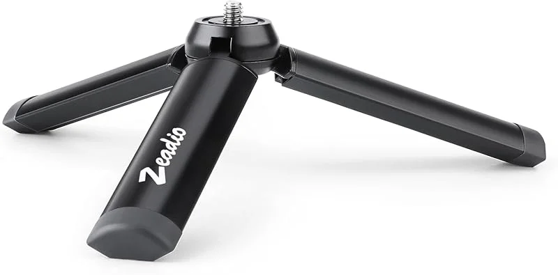 Zeadio Mini stativ i metall, skrivbordsbordsstativ kompakt stativ för Smooth 4, Osmo Mobile, Vimble 2, Gimbal handtagsstabilisator och alla kameror — Portabel digital och ljud