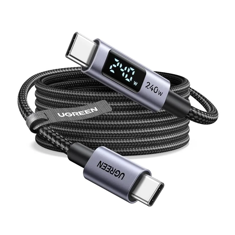 UGREEN 240W USB-C kabel med digital display PD3.1 snabbladdkabel — Mobil och surfplatta