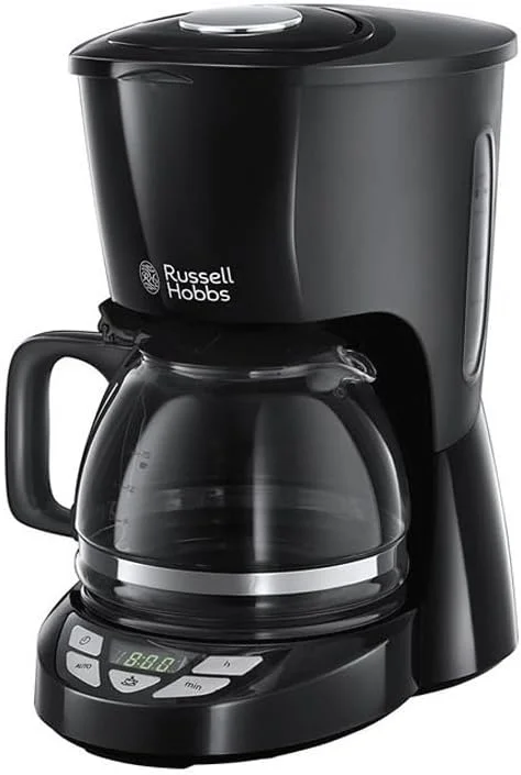 Russell Hobbs kaffebryggare, programmerbar timer, upp till 10 koppar, 1.25l glaskanna, varmhållningsfunktion, automatisk avstängning, droppstopp, 975W, filterkaffe, Textures Plus 22620-56 — Kök & Hushåll