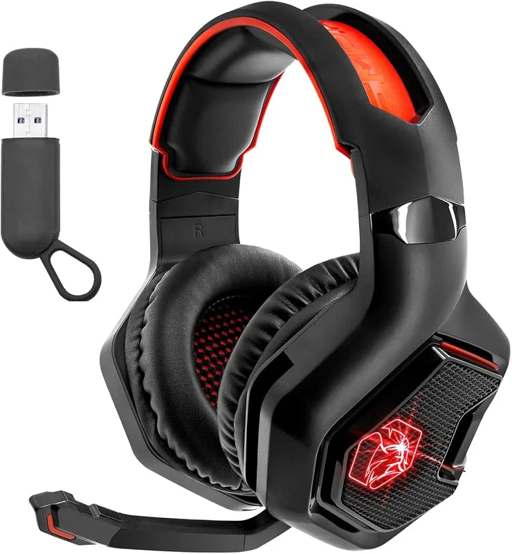 EMPIRE GAMING - WarCry P-W1 Gaming Headset Trådlöst WiFi 2, 4 GHz RGB med mikrofon - PS5, PS4, PC, Mac, Switch - Stereo Surroundljud - Brusreducerande - 3, 5 mm uttag — Portabel digital och ljud