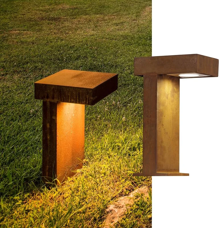 SLV LED-pollerlampa RUSTY PATHLIGHT, Premium golvlampa för individuell utomhusbelysning i rostdesign, Utomhusvägslampa, baslampa, uppfartsbelysning, trädgårdslampa, E27 — Smart belysning
