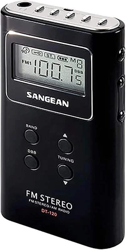 Sangean DT-120 bärbar radio, bordsradio, digital fickradio – vit — Portabel digital och ljud
