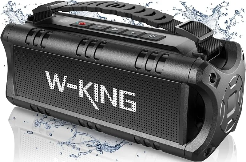 W-KING Bluetooth Högtalare, 30W Bärbar Trådlös Högtalare, Vattentät, Kraftfull bas, TF-kort, usb-uppspelning för hem, fest, utomhus — Hörlurar och ljud