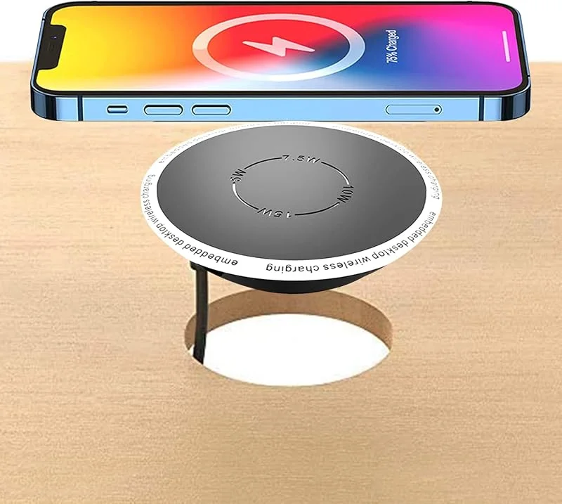 YMY Inbyggd trådlös laddare, QI standard trådlös snabbladdningsstation 5 W 7, 5 W 10 W 15 W osynlig trådlös laddare kompatibel med i-Phone 12, 11, XS Etc — Mobil och surfplatta