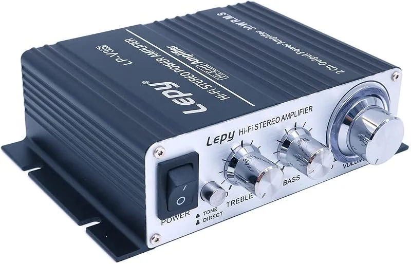 DollaTek LP-V3S 25 Wx2 förstärkare HiFi fördröjt skydd med 5A strömförsörjning kompatibel med datorer, mobiltelefoner eller MP3-spelare DAC etc – svart — Hörlurar och ljud
