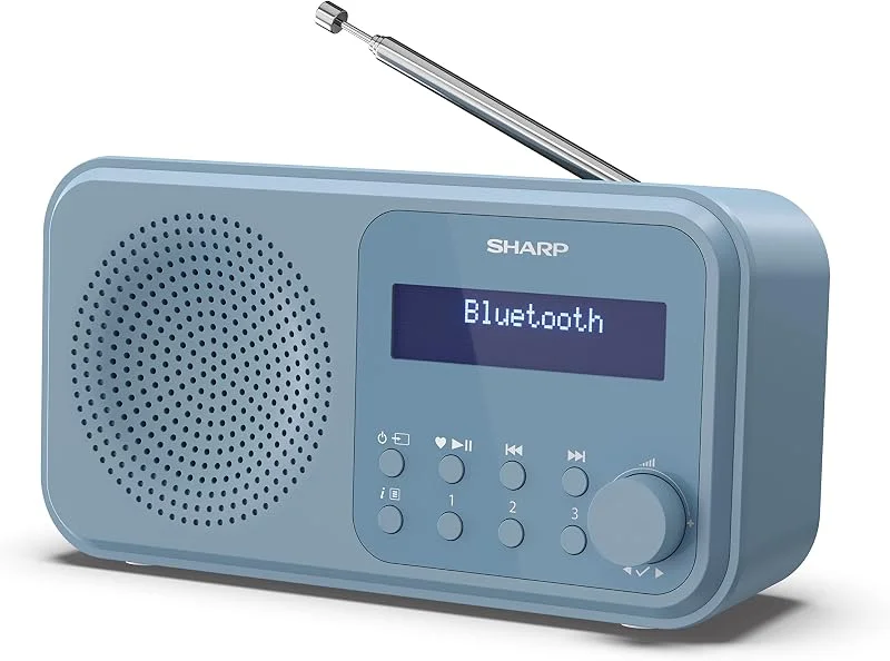SHARP DR-P420(BL) Bärbar DAB-radio med Bluetooth 5.0, DAB+, FM, USB- eller — Portabel digital och ljud