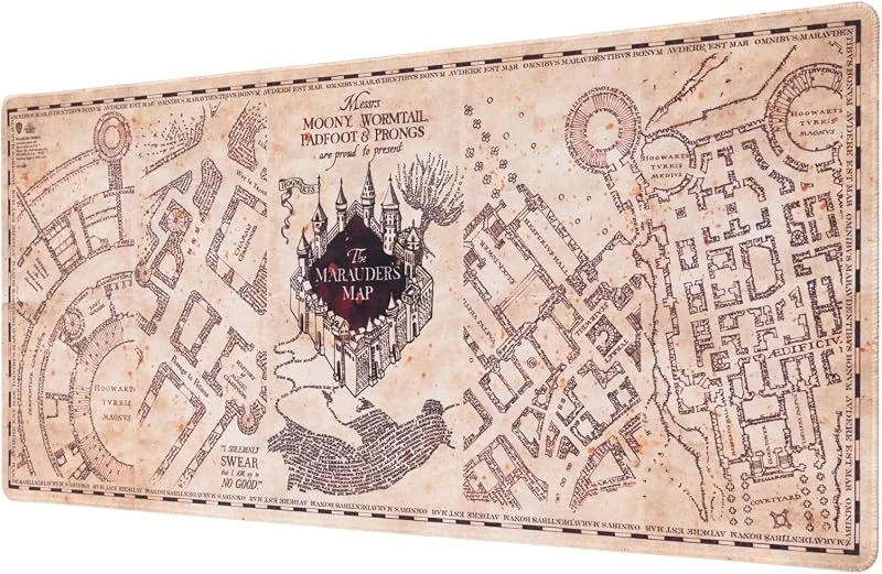 Grupo Erik Harry Potter The Marauder's Map XXL Mouse Mat - Desk Pad - 31.5" x 13.78" Non-Slip Rubber Base Mouse Pad, Gaming Mouse Pad, Keyboard Mouse Mat - Harry Potter Gifts — Datortillbehör