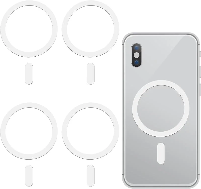 Molain 4 stycken metallringar med klistermärken, magnetisk adapterring, metallringar självhäftande magnetisk ring mobiltelefon magnet mobiltelefon ring metallplatta för bil mobiltelefonhållare — Mobil och surfplatta