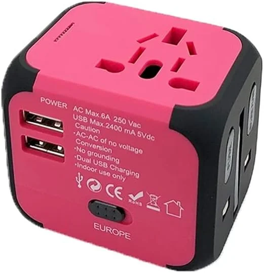 Reseadapter Dubbel usb allt-i-ett Världsomspännande reseladdare Adaptrar Internationellt uttag Adapter för resor över hela världen — Laddning och kablar