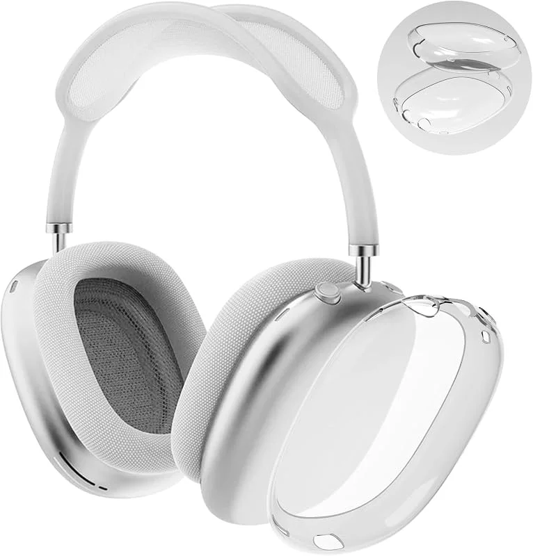 Ainiv 2st genomskinligt fodral för AirPods Max, mjukt TPU-fodral Transparent skyddsfodral, anti-fingeravtryck, anti-skrapa & damm, anti-scratch skyddande fodral för AirPod Max-Transparent — Mobil och surfplatta