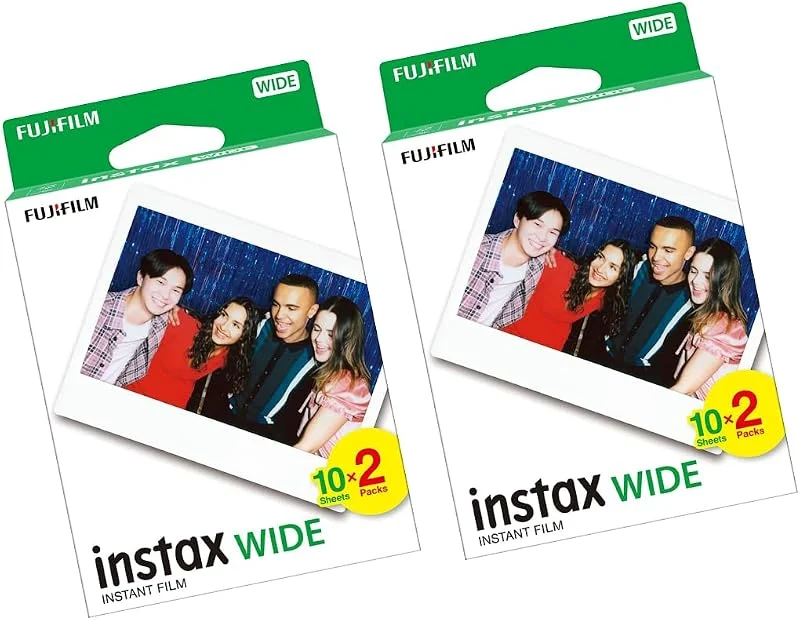 Förpackning med 2 förpackningar (40 ark) Fujifilm Fuji Instax Wide Instant Photo för Polaroid 300 210 200 100 kamera — Portabel digital och ljud