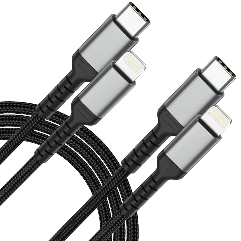 ULIFTUS 1 m USB C till Lightning-kabel [2-pack flätad 1 m typ C Lightning laddningskabel PD Power Delivery snabbladdningskabel kompatibel med Apple iPhone14 13 12 11 Pro Max Xs Xr X 8 7 6 Plus SE — Mobil och surfplatta