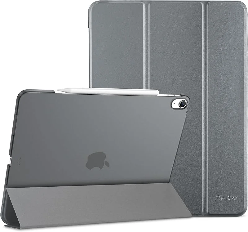 ProCase fodral för iPad Air 13 tum M4, M3, M2 (2026, 2025, 2024), tre skyddsfodral för 13 tum iPad Air M4 2026, M3 2025, M2 2024, tunt, lätt, smart fodral med genomskinligt frostat baksidesskal – grå — Mobil och surfplatta