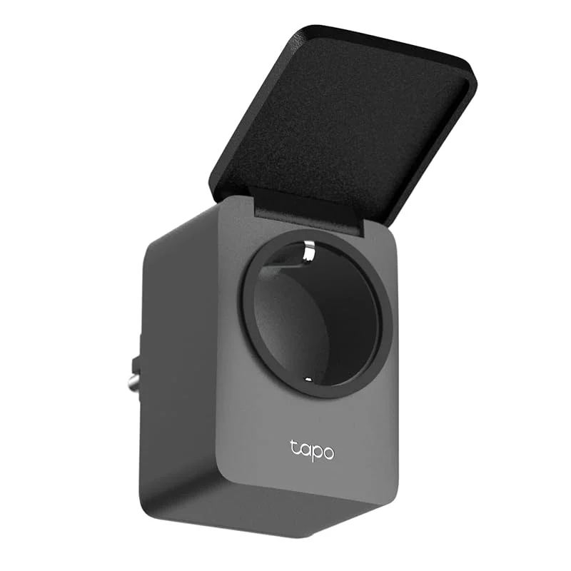 TP-Link Tapo P410M fjärrstyrt smart eluttag för utomhusbruk, WiFi – Matter, IP54, Röststyrning — Smarta hem
