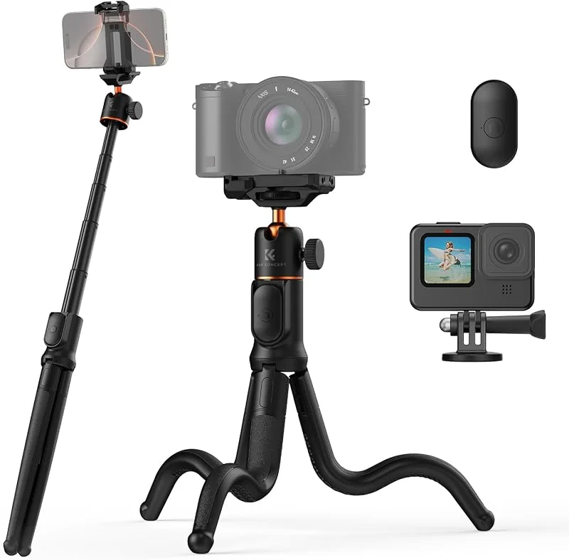 K&F Concept mobiltelefonstativ selfie Stick, MS29 gorillapod med Bluetooth-fjärrkontroll, flexibelt stativ för smartphone och kamera, tripod med stativhållare, för iPhone 15, 14, 13, sum, Xiaomi — Mobil och surfplatta