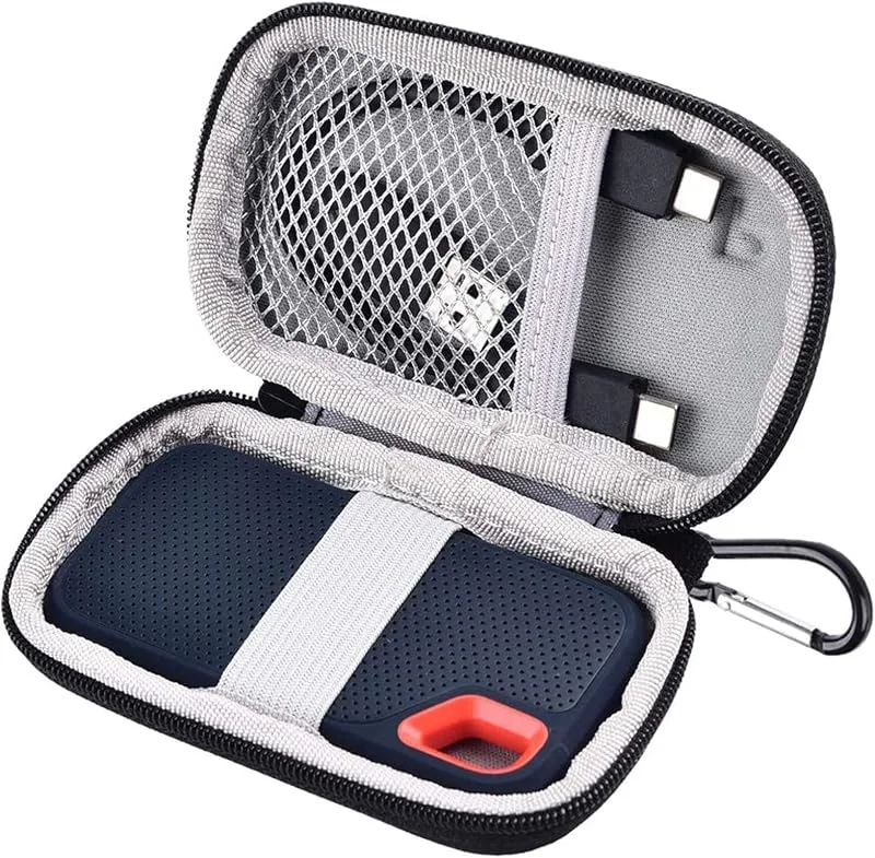 Fodral kompatibelt med SanDisk 1 TB 2 TB 500 GB Extreme Portable SSD, passar för SanDisk PRO Extern Solid State-enhet, lagringshållare för Hårddisk för SDSSDE61, SDSSDE60, SDSSDE81 (endast låda) (svart) — Hårvård