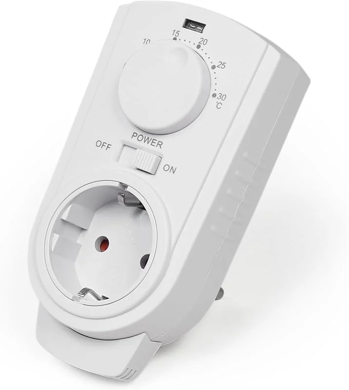 Uttagstermostat McPower "TCU-330" 5-30°C, max. 3500W, 230 V, 16A — Smarta hem