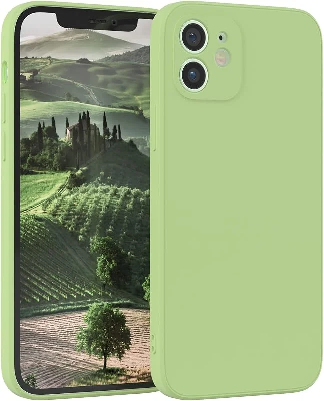 EAZY CASE Silikonfodral kompatibelt med iPhone 12, 12 Pro i Grön — Mobil och surfplatta