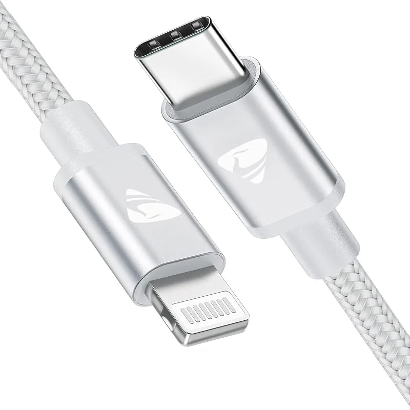 Aioneus USB C till Lightning-kabel 2 m, snabb iPhone-laddningskabel USB-C MFi-certifierad strömförsörjning iPhone-kabel flätad typ C iPhone-laddningskabel för iPhone 14 13 12 11 Pro Max Mini X XS XR 8, iPad — Mobil och surfplatta