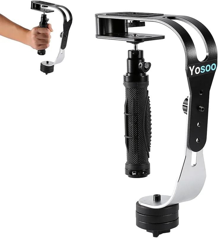 Gimbal stabilisator, handhållen videostabilisator för DSLR-kameror, videokameror, kamerahandtag Steadycam för videoinspelning, vlogg, livevideo etc. — Portabel digital och ljud