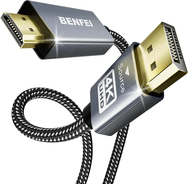 BENFEI 4K DisplayPort till HDMI-kabel [flätad, aluminiumhölje] 1, 8 meter — Laddning och kablar
