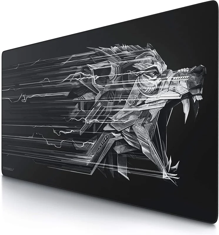 Titanwolf – överdimensionerad musmatta gamingmusmatta Titanwolf 1200 x 600 mm XXXL musmatta stor med motiv bordsunderlägg stor storlek förbättrar precision och hastighet XXL t.ex. för Logitech-mus och — Datortillbehör