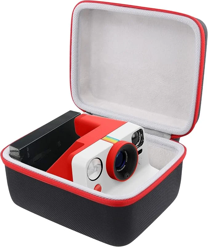 Khanka Hårt fodral resefodral för Polaroid Originals New One Step 2, OneStep+ Plus, Polaroid Now i-Type-omedelbar kamera (endast låda) (röd) — Portabel digital och ljud