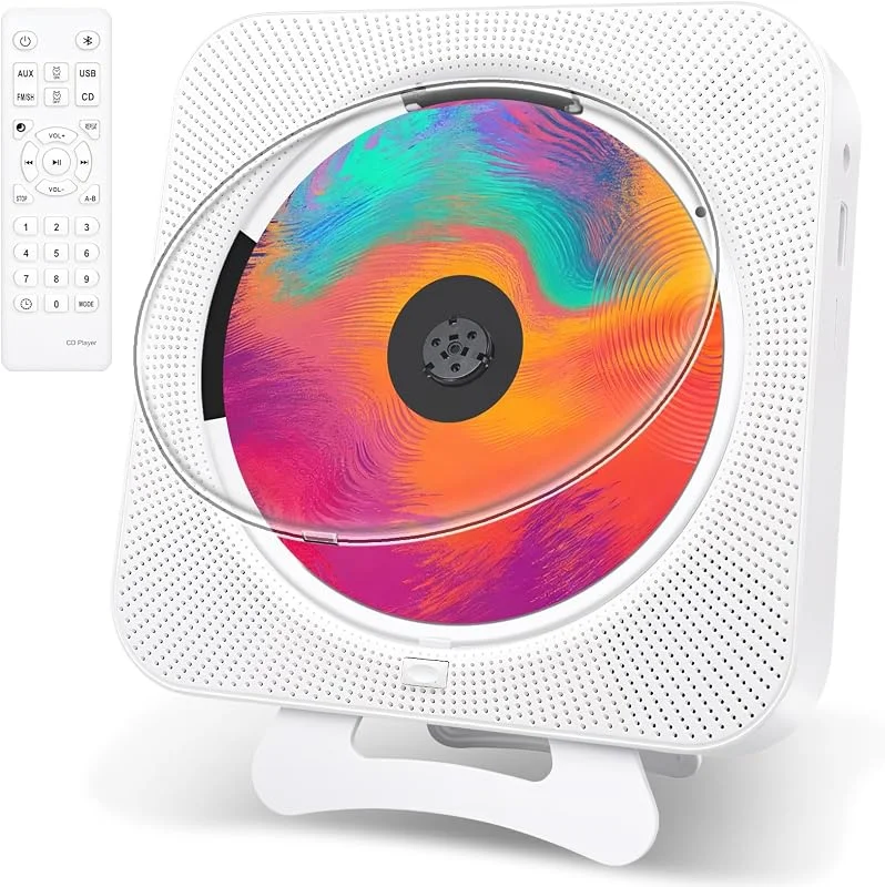 Portabel CD-spelare för Hemmet, Väggmontering, Bordsstativ, Vit — Portabel digital och ljud