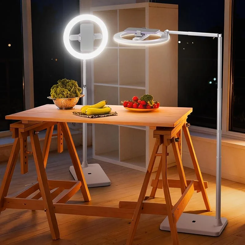 NEEWER ENTRY NIVÅ VERSION 10 tum 7 W LED-ringlampa med stativ, telefonhållare montering, 3 färglägen, 69 tum teleskopisk selfie-ringlampa, belysning för iPhone Streaming makeup Lash Studio — Mobil och surfplatta