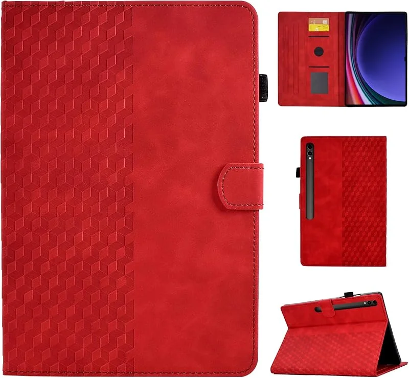 CASAFUNY Fodralskydd för Samsung Galaxy Tab S9 Ultra 14, 6 tum Magnetiskt Skyddshölje Fodral Surfplatta med S pennhållare för Galaxy Tab S9 Ultra 2023 14, 6 tum (SM-X910, X916 Röd — Mobil och surfplatta