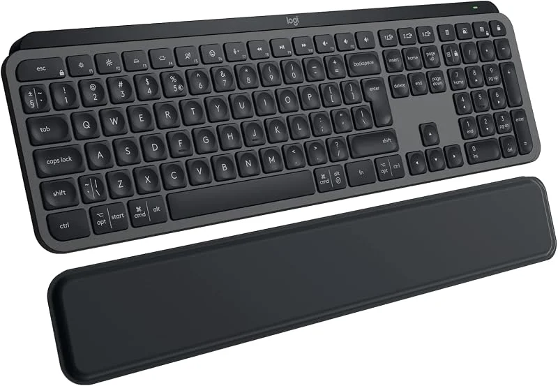 Logitech MX Keys S Plus Trådlöst Tangentbord, låg profil, tyst skrivning, programmerbara tangenter, belysning, Bluetooth, USB C-laddning, Windows PC, Linux, Chrome, Mac - Grafit, Layout Pan Nordic QWERTY — Datortillbehör