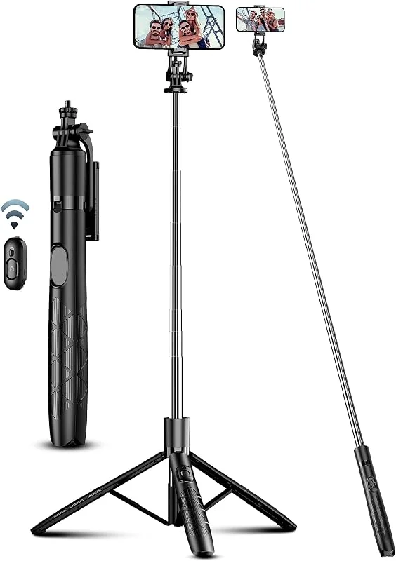 180 cm stativ och selfiesticka för mobiltelefon, mobiltelefonhållare med avtagbar fjärrkontroll, smarttelefonstativ, stativ för iPhone kompatibelt med iPhone Android-smartphones, kamera — Mobil och surfplatta