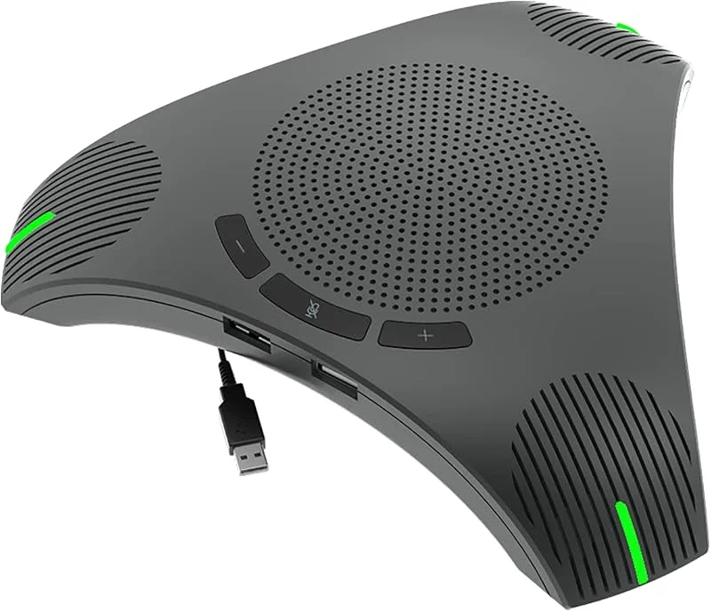 Bläckfisk högtalare och konferenssamtal mikrofon, 360° rundstrålande mikrofon USB plug and play för mötesrum eller distanskontor — Hörlurar och ljud